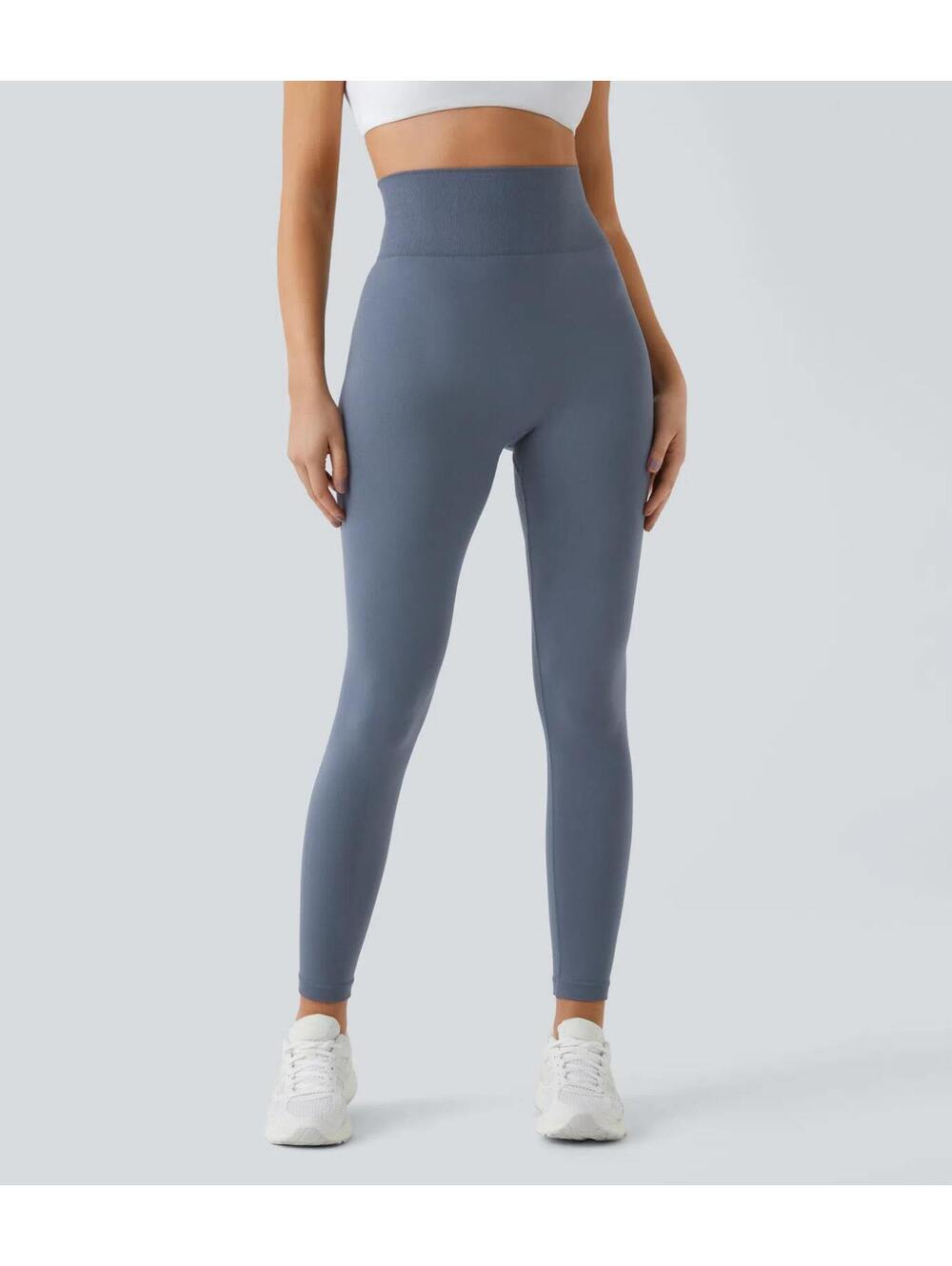 Halara OneForm Seamless Flow High Waisted Ruched Leggings Indigo Size M 7/8 - Picture 2 of 9